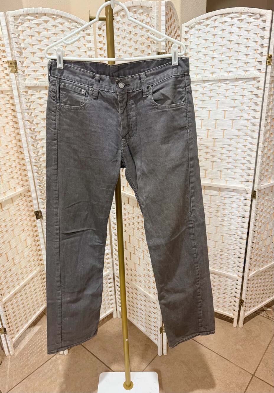 Levi's 569 Loose Straight Grey Denim Jeans 100% Cotton Mens 30x34